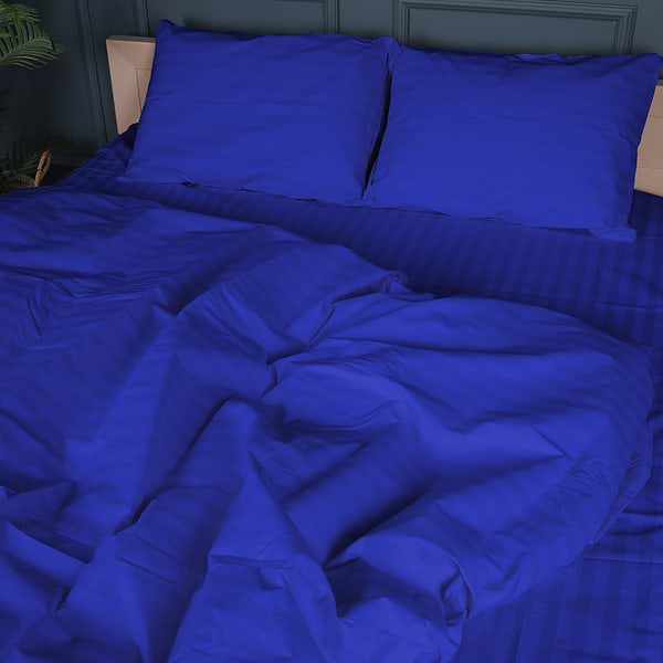 Фото - Комплект постільної білизни MirSon 175x210 17-0609 Stripe Blue Бязь (2200008055103)