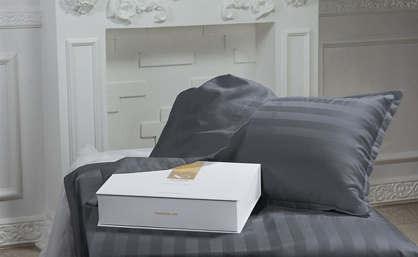 Фото - Комплект постельного белья MirSon Сатин Жаккард Graphite 160х220 см (2200001478947)