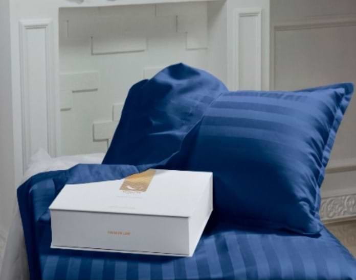 Комплект постельного белья MirSon Сатин-страйп Blue Sea 160х220 см (2200001478923)