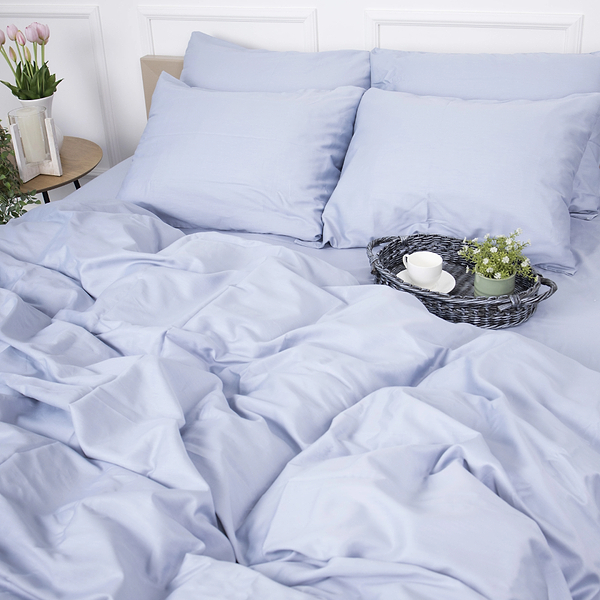 Фото - Комплект постільної білизни MirSon Сатин "0843 Grey Blue" 2х160х220 (2200002024617)