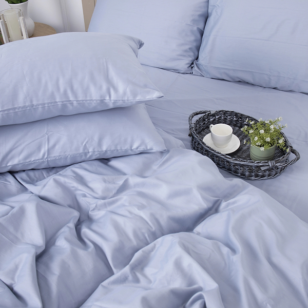 Фото - Комплект постільної білизни MirSon Сатин "0843 Grey Blue" 2х160х220 (2200002024617)