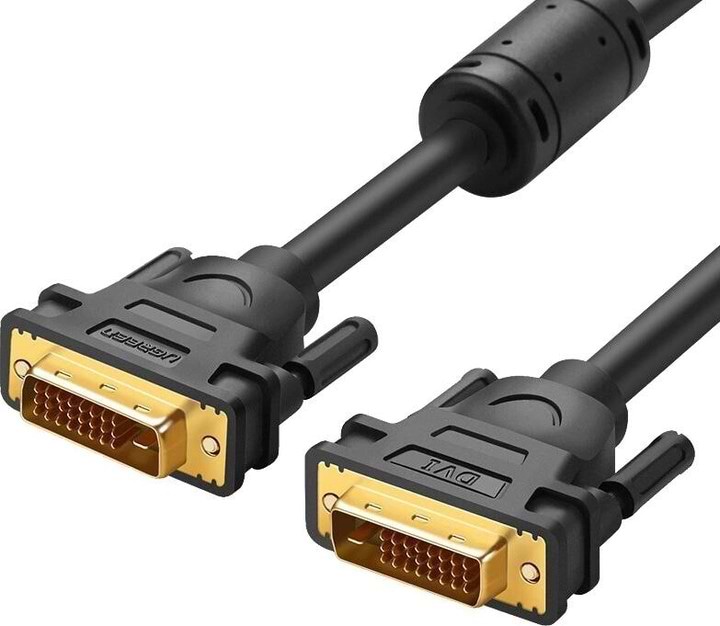 Кабель UGREEN DV101 DVI (24+1) Male to Male Cable Gold Plated 3m Black (11607)