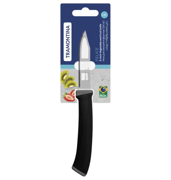 Фото - Нож для овощей Tramontina FELICE Black 7,8 см (23491/103)