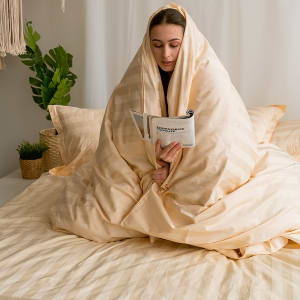 Фото - Комплект постельного белья MirSon Сатин-страйп Carmela 143х210х2 см (2200000037879)