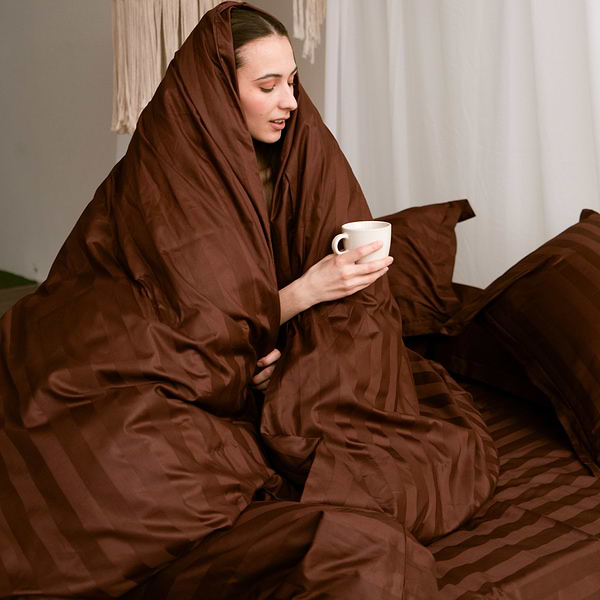 Фото - Комплект постельного белья MirSon Сатин-страйп Lorenzo 143х210 см (2200000019158)