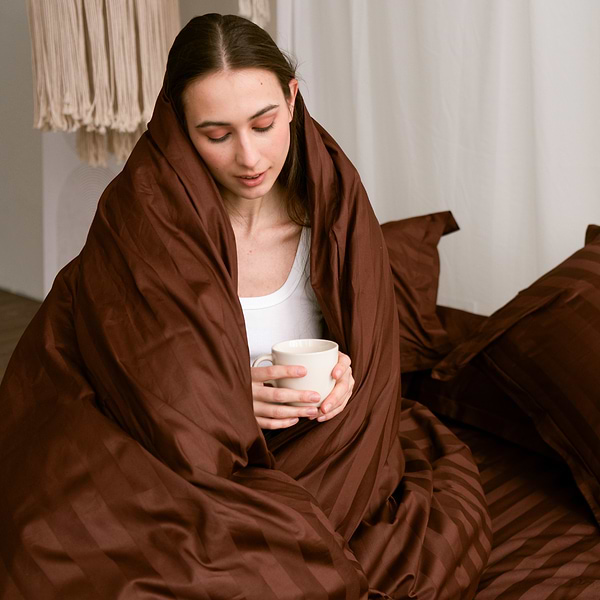 Фото - Комплект постельного белья MirSon Сатин-страйп Lorenzo 143х210 см (2200000019158)