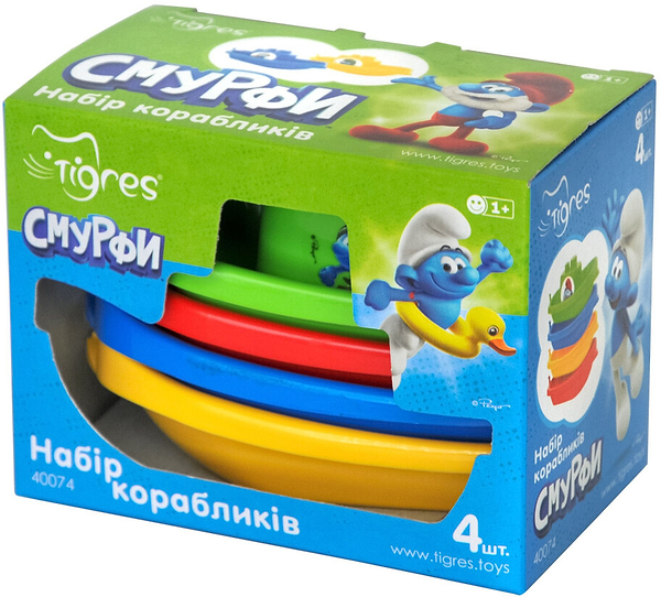 Фото - Игрушка для ванной Tigres СМУРФЫ 4 шт. (40074)
