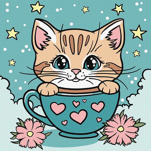 Фото - Картина по номерам Ideyka Великолепный котик 25х25 см (KHO6280)