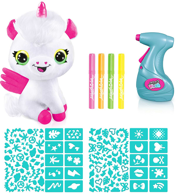 Фото - Набір для декупажу та розпису Canal Toys DIY AIRBRUSH PLUSH - Єдиноріг Неон з фломастерами (AIR024/1)