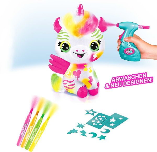 Фото - Набір для декупажу та розпису Canal Toys DIY AIRBRUSH PLUSH - Єдиноріг Неон з фломастерами (AIR024/1)