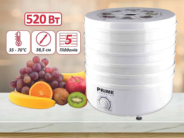 Фото - Сушилка для фруктов и овощей Prime Technics PFD 502 W