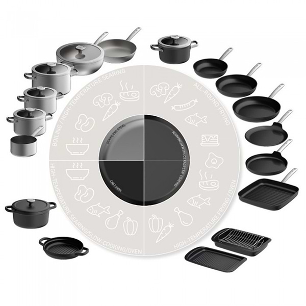 Фото - Сковорода універсальна Berghoff 3950495 LEO GRAPHITE 24 см