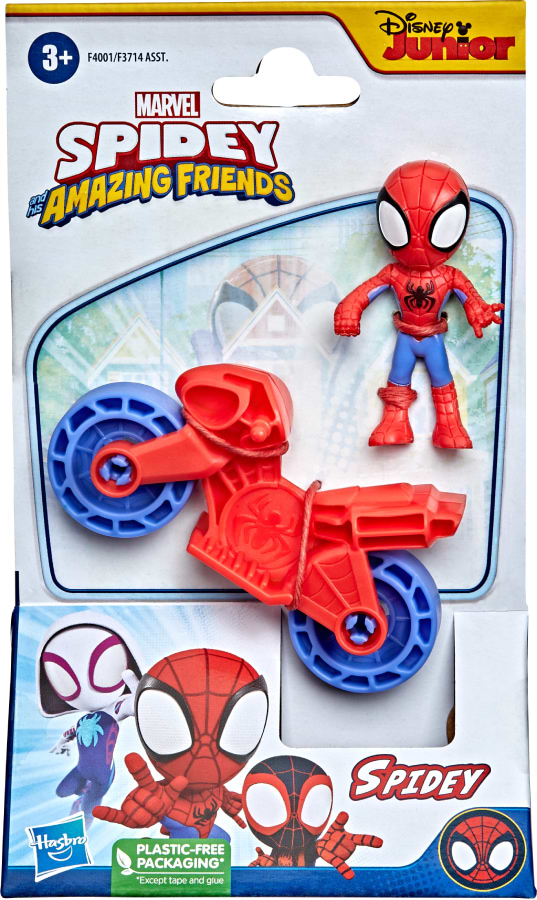 Фото - Коллекционная фигурка набор Hasbro Спайди и его удивительные друзья на байке SAF 2.5 INCH SPIDEY AND VEHICLE (F3714_F4001)