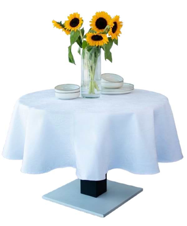 Фото - Скатерть круглая Едельвіка Подсолнухи белая d-160 (116-23/00)