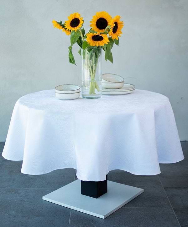 Фото - Скатерть круглая Едельвіка Подсолнухи белая d-160 (116-23/00)