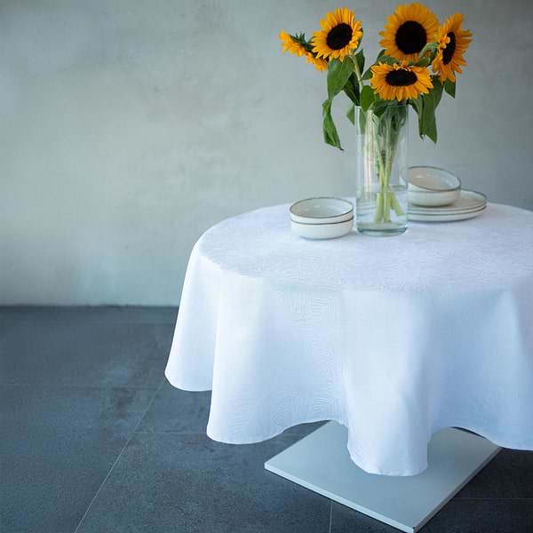 Фото - Скатерть круглая Едельвіка Подсолнухи белая d-160 (116-23/00)