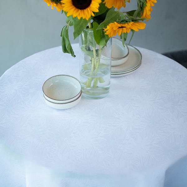 Фото - Скатерть круглая Едельвіка Подсолнухи белая d-160 (116-23/00)