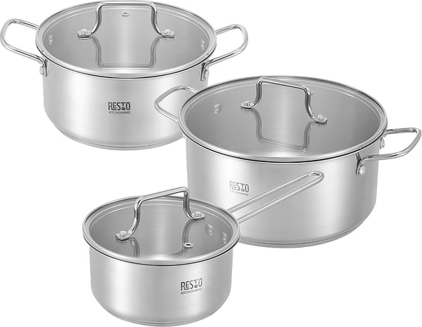 Фото - Набор кастрюль RESTO GINAN 1,35/2,8/5,0 л 3 шт. (92025)