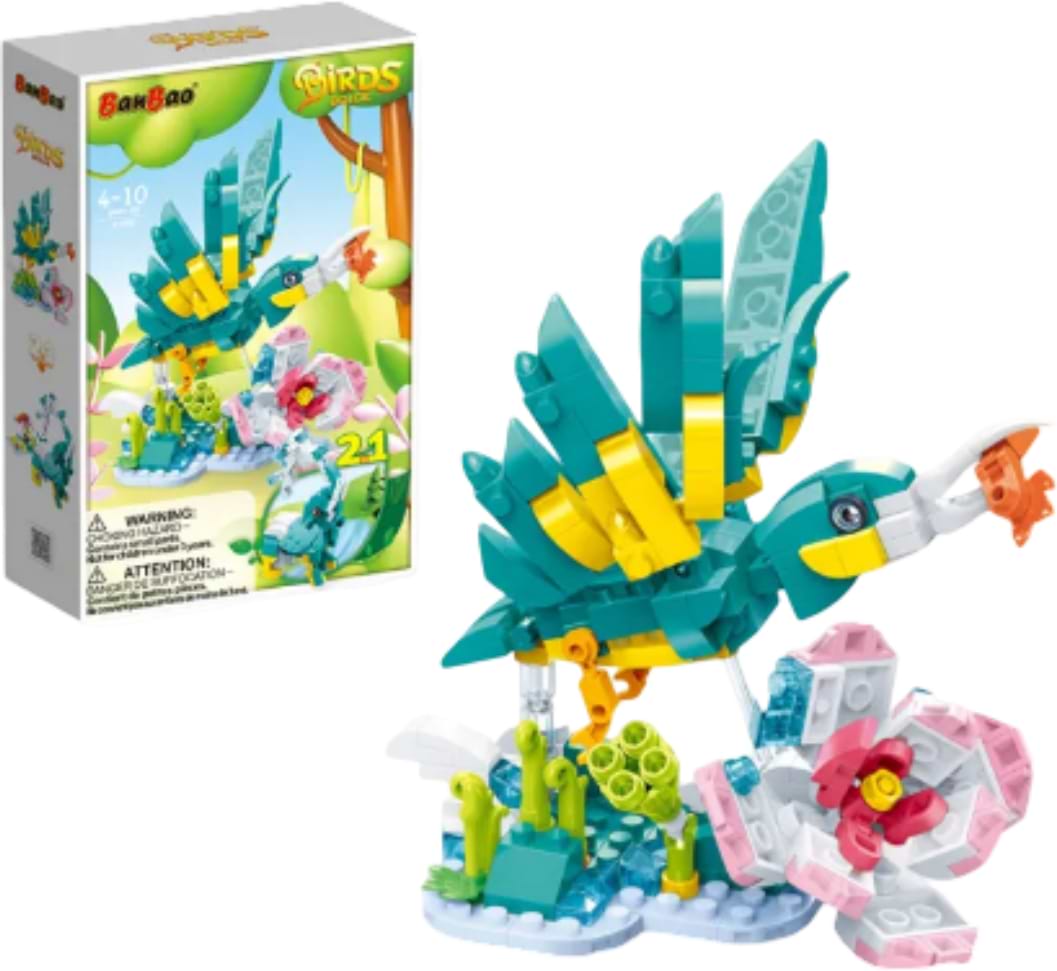 Пластиковий конструктор Banbao Пташки (282 ел.) 2 в 1:Пташка-рибалка/Слон (ET618)
