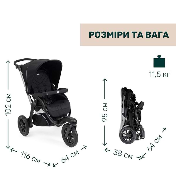 Фото - Коляска универсальная 2 в 1 Chicco Activ3 цв. 31 (87154.31.01)