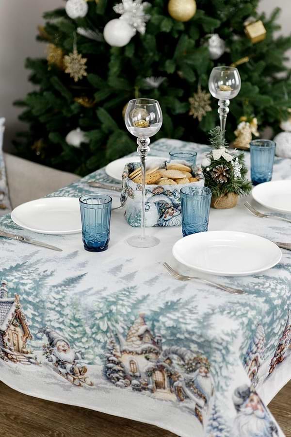 Фото - Скатерть наперон Прованс новогодняя Сказочные гномы 95x100 см (042292)