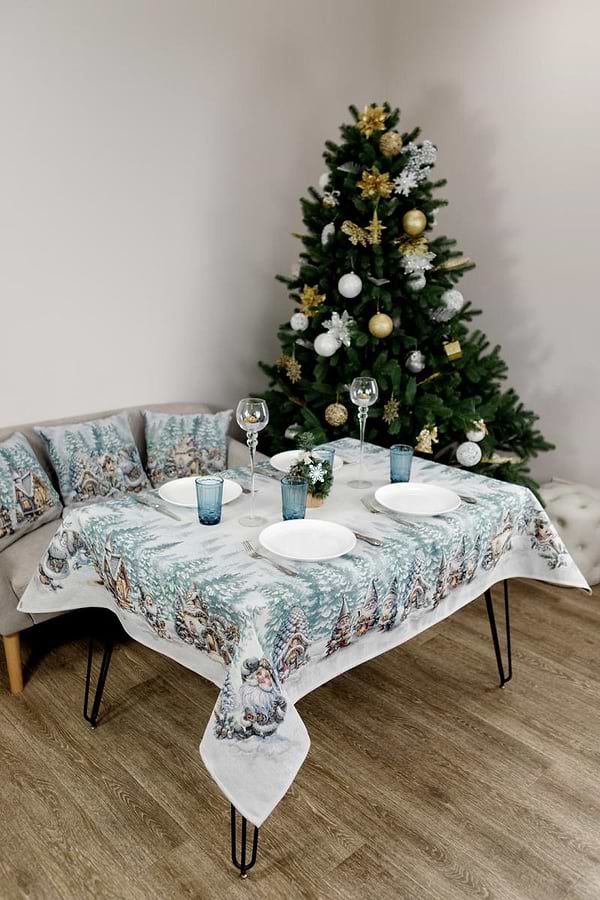 Фото - Скатерть наперон Прованс новогодняя Сказочные гномы 95x100 см (042292)