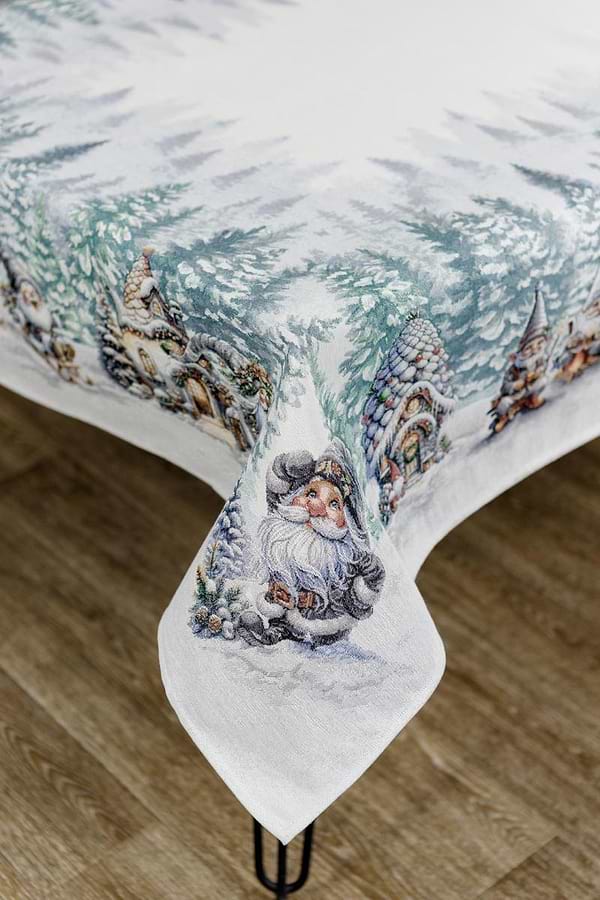 Фото - Скатерть наперон Прованс новогодняя Сказочные гномы 95x100 см (042292)