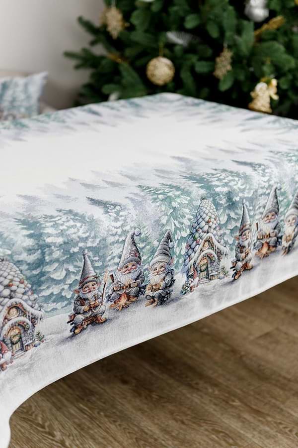 Фото - Скатерть наперон Прованс новогодняя Сказочные гномы 95x100 см (042292)