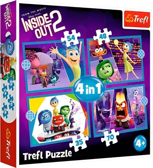 Пазлы (3-4 года) Trefl 4в1 Inside Out 2 Правят эмоции (46527)