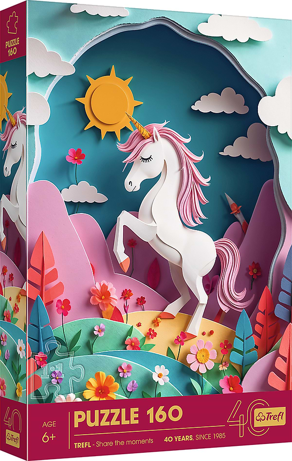 Фото - Пазли (5-7 років) Trefl "160" 40 річний ювілей Трефл/Мистецтво з паперу: єдиноріг (00472)