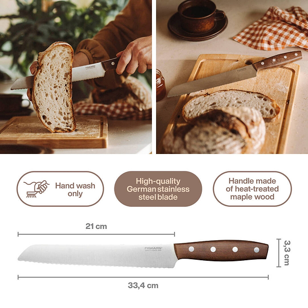 Фото - Ніж для хліба Fiskars Folken 21 см (1075695)
