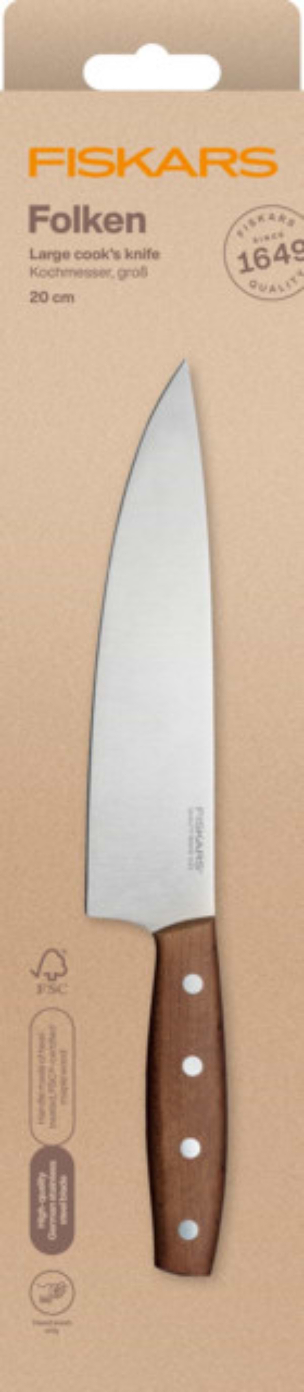 Фото - Ніж кухонний Fiskars 20 см (1075696)