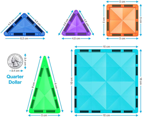 Фото - Магнітний конструктор Picasso Tiles MINI DIAMOND SERIES SET 100 деталей (22327)