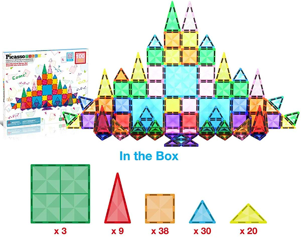 Фото - Магнітний конструктор Picasso Tiles MINI DIAMOND SERIES SET 100 деталей (22327)