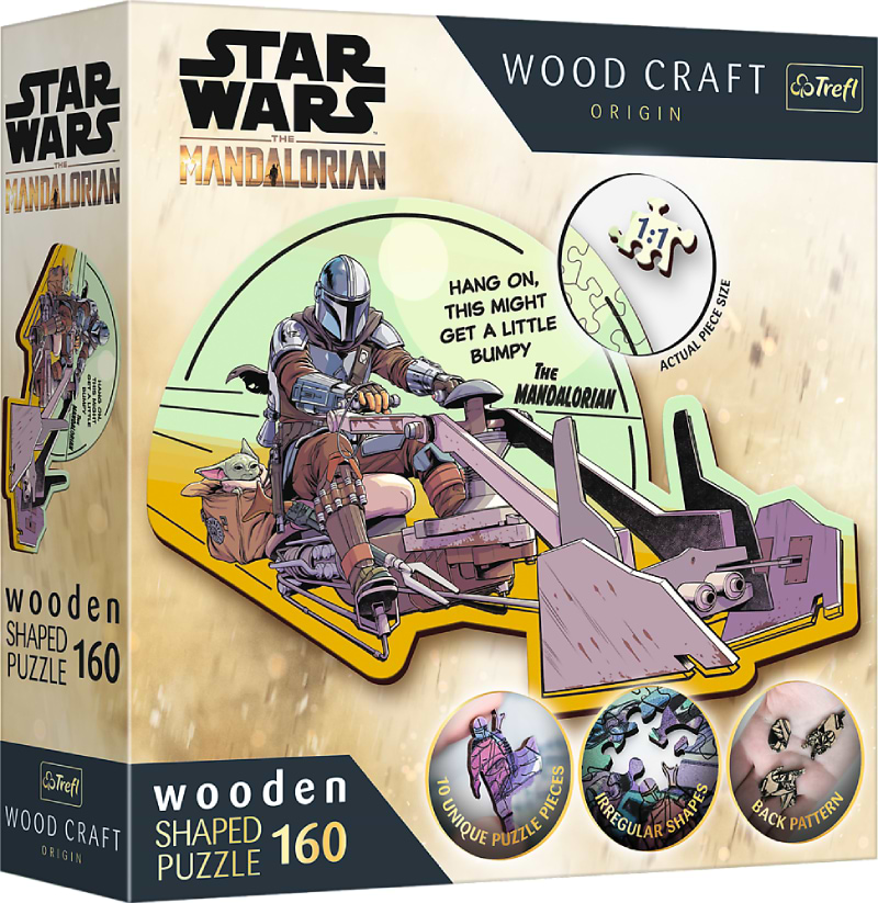 Пазли (5-7 років) Trefl Wooden Star Wars Мандалорець - возз'єднайтеся 160 ел. (01871)
