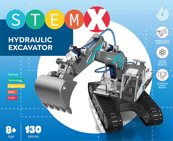 Фото - Пластиковый конструктор STEAM гидравлический экскаватор на 130 деталей (71601)