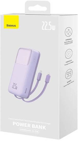 Фото - Батарея мобільна Baseus Comet Series 20000mAh 22,5W PD,QC USB-C,USB-A, with Cable Lightning/USB-C Purple (PPMD020105)