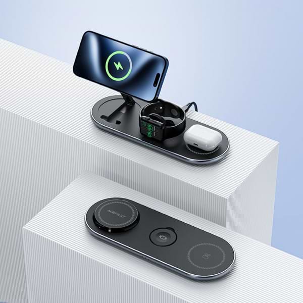 Фото - Беспроводное зарядное устройство AceFast Wireless QI 3in1 15W E19 Qi2 (6974316283096)