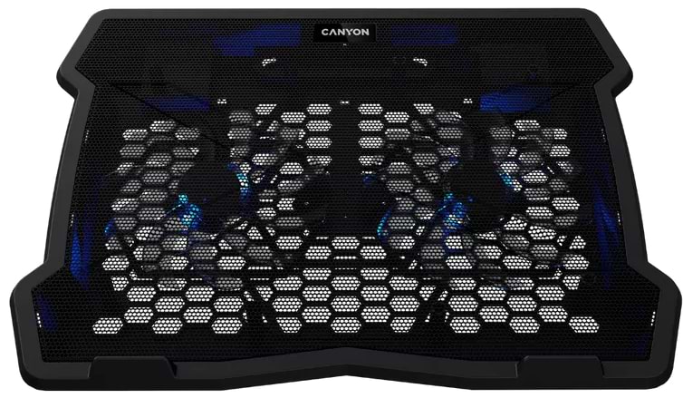 Підставка під ноутбук охолоджуюча Canyon NS03 2Fan 2USB LED Black (CNE-HNS03) - Фото 1