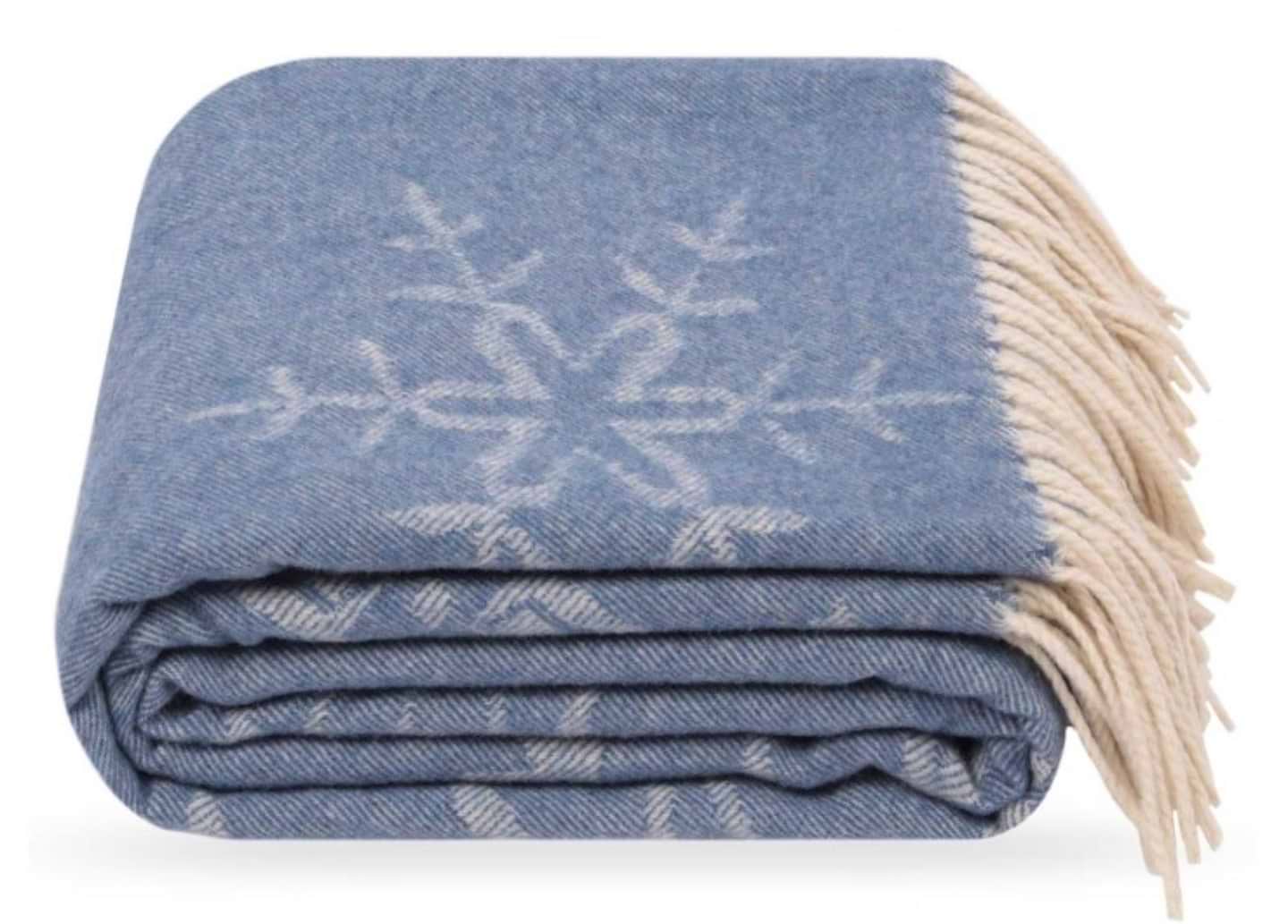 Плед полуторний Lanavitta Жаккардовий Сніжинка синій 150х200 (25384239) - Фото 1