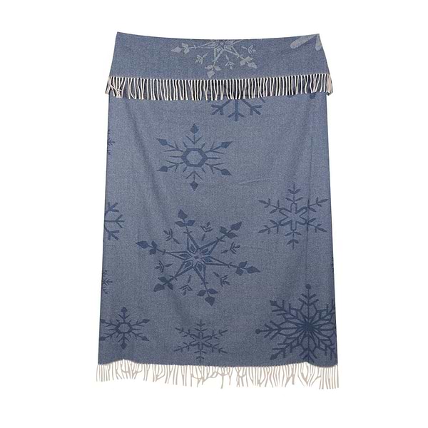 Фото - Плед полуторный Lanavitta Жакардовый Снежинка синий 150х200 (25384239)