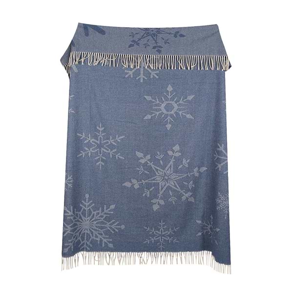 Фото - Плед полуторный Lanavitta Жакардовый Снежинка синий 150х200 (25384239)