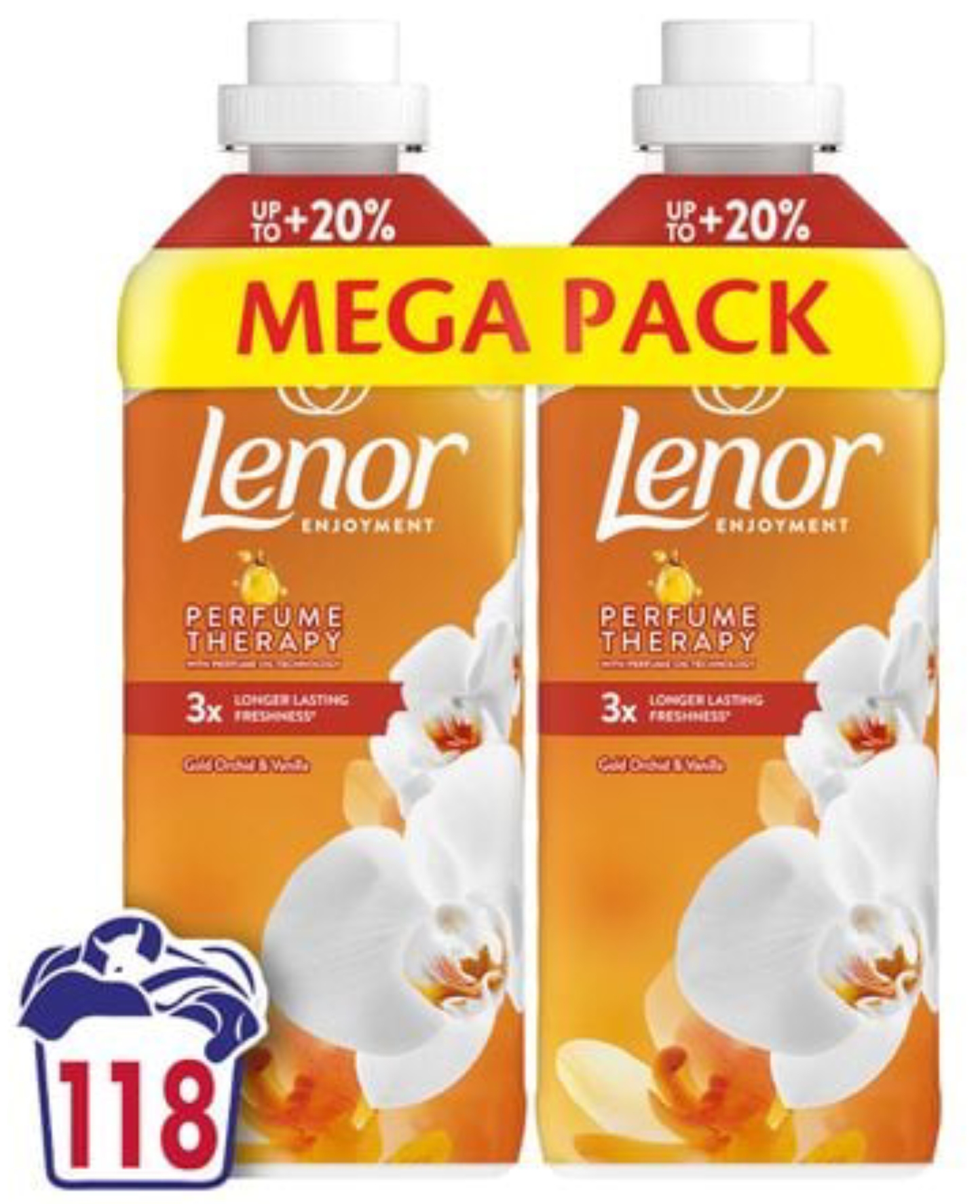 Ополіскувач для білизни Lenor Золота орхідея і ваніль, 118 циклів прання, 2x1,239 л - Фото 1