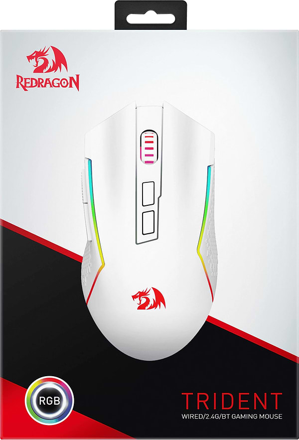 Фото - Миша бездротова ігрова Redragon Trident BT/ RGB/,8000dpi White (71864)