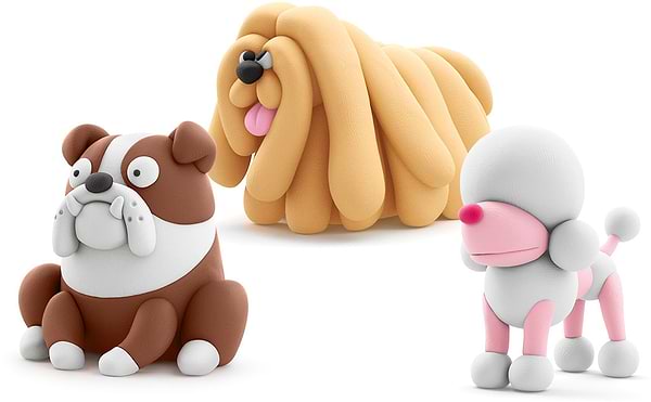 Фото - Маса для ліплення Ліпака СОБАКИ-ДРУЗІ: КОМОНДОР МУДІ, БУЛЬДОГ ГІПНО, ПУДІЛЬ ПОППІ (60057-UA01)