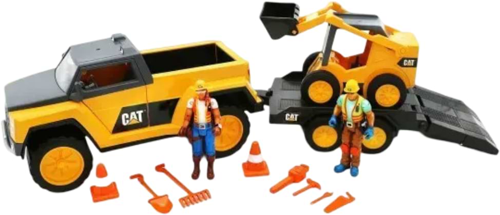 Игровой набор Funrise Строительная площадка Пикап с погрузчиком с фигуркой и аксессуарами (83457)