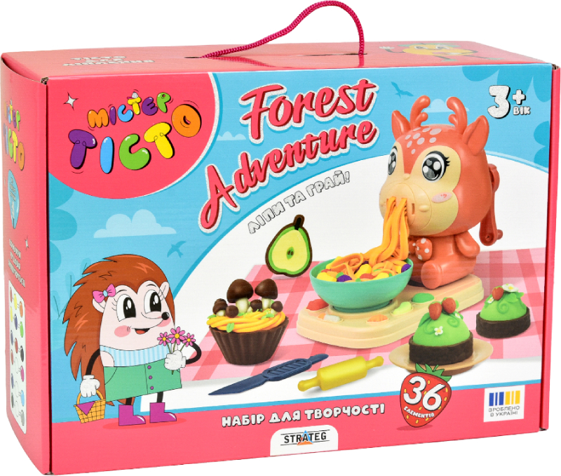 Лепка из теста Strateg Мистер тесто Forest adventure на украинском языке (41034)