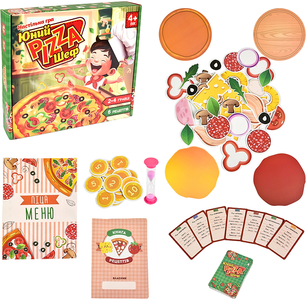 Фото - Настільна гра (3-4 роки) Strateg Юний Pizza Шеф українською мовою (30781)