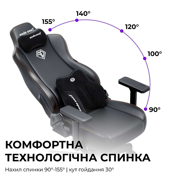 Фото - Кресло для геймеров Anda Seat Novis Plus XL Dark Grey Fabric (AD23YC-XL-01-GB-F-G04)
