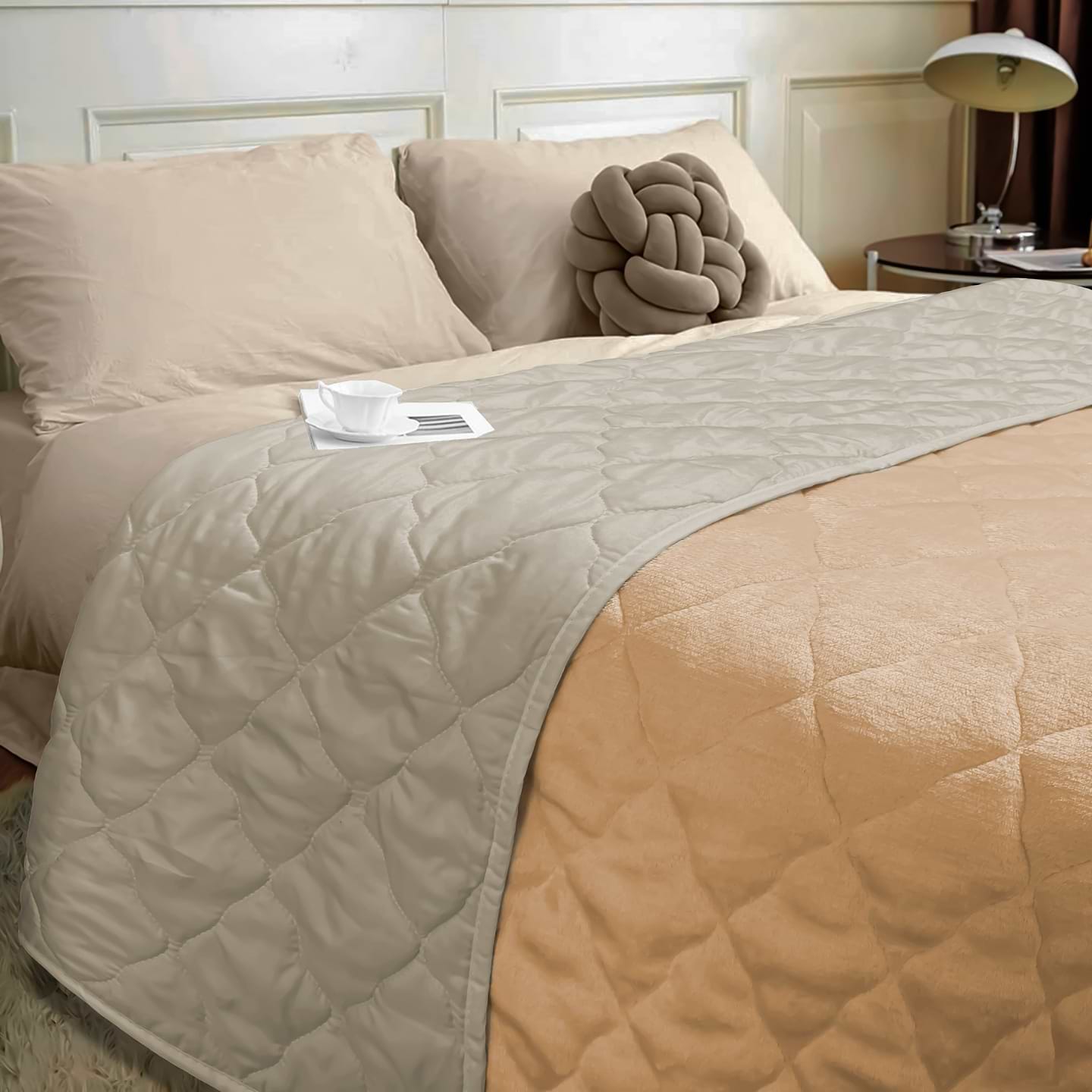 Покривало односпальне Zastelli фліс/мікрофібра Camel 145х205 см (14635)